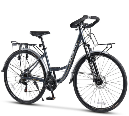 BICICLETE ORAS-TREKKING - Bicicleta Trekking 28" CARPAT Smart, cadru otel 18", manete secventiale, frane disc, 21 viteze