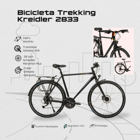 Bicicleta trekking 28" KREIDLER Raiser Man RT8 Sport, cadru aluminiu, manete secventiale, frane hidraulice, 27 viteze [11]