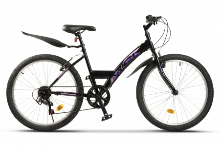 Carpat Sport - Bicicleta Trekking Rich R2430A 24", Negru/Fucsia