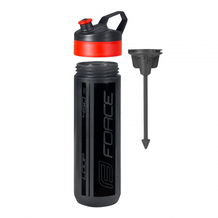 Bidon 0.45L FORCE Loop, negru/transparent/rosu [1]