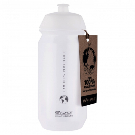 Bidon apa 0.5L FORCE Bio Earth, transparent/gri [1]