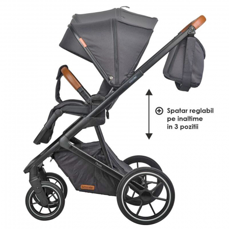 Carucior modular 2in1 COCCOLLE Nessia Diamond black + Balansoar bebelusi COCCOLLE Velio Butternut [22]