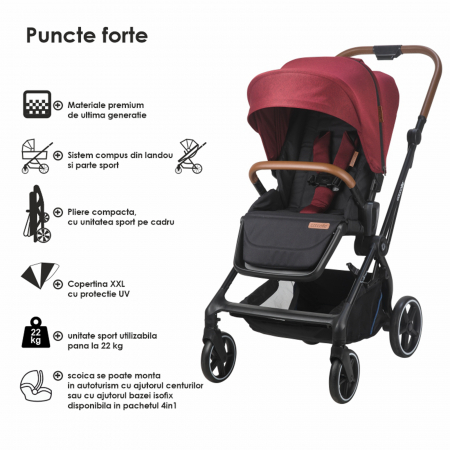 Carucior modular 2in1 COCCOLLE Saliara Cabernet [19]