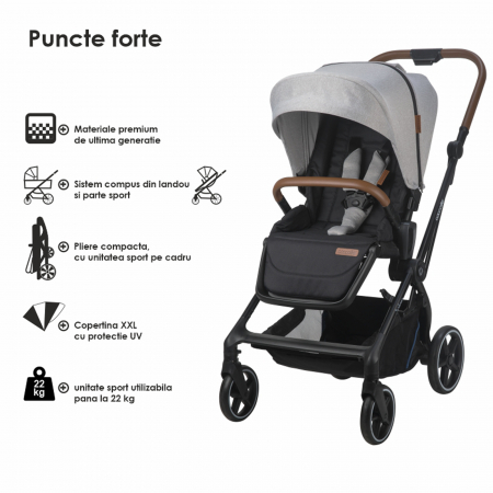 Carucior modular 2in1 COCCOLLE Saliara Greystone [19]