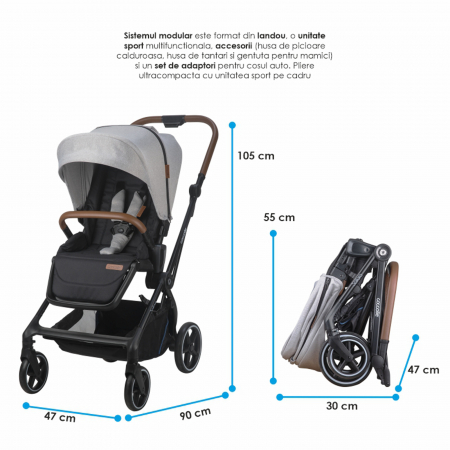 Carucior modular 2in1 COCCOLLE Saliara Greystone [20]