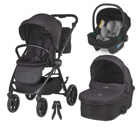 Fara Categorie - Carucior modular 2in1 Coccolle Serry Jet black+ Scoica auto iSize Coccolle Knox Greystone