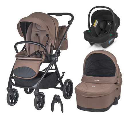 SmartBaby - Carucior modular 2in1 Coccolle Serry Light taupe+ Scoica auto iSize Coccolle Knox Black