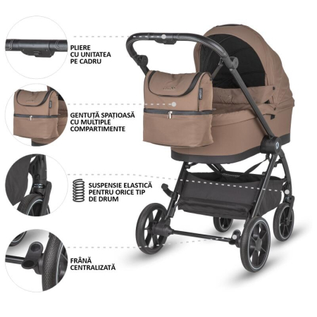 Carucior modular 2in1 Coccolle Serry Light taupe+ Scoica auto iSize Coccolle Knox Black [14]