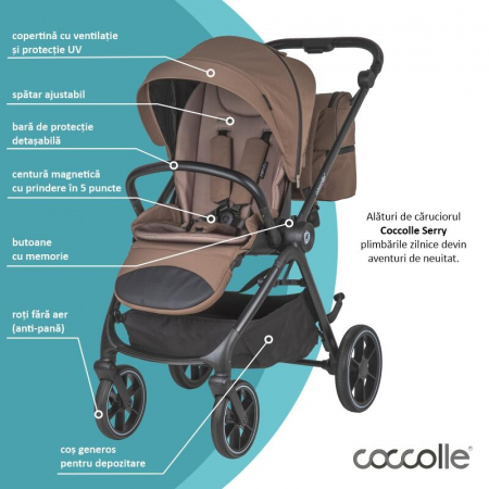 Carucior modular 2in1 Coccolle Serry Light taupe+ Scoica auto iSize Coccolle Knox Greystone [12]