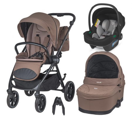 SmartBaby - Carucior modular 2in1 Coccolle Serry Light taupe+ Scoica auto iSize Coccolle Knox Greystone