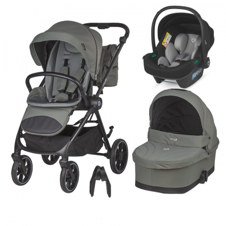 SmartBaby - Carucior modular 2in1 Coccolle Serry Moss green+ Scoica auto iSize Coccolle Knox Greystone