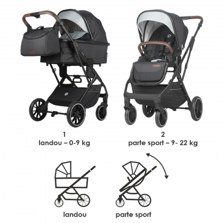 Carucior modular 2in1 COCCOLLE Silene Diamond black [12]