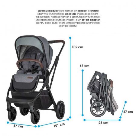 Carucior modular 2in1 COCCOLLE Silene Lunar Rock [3]