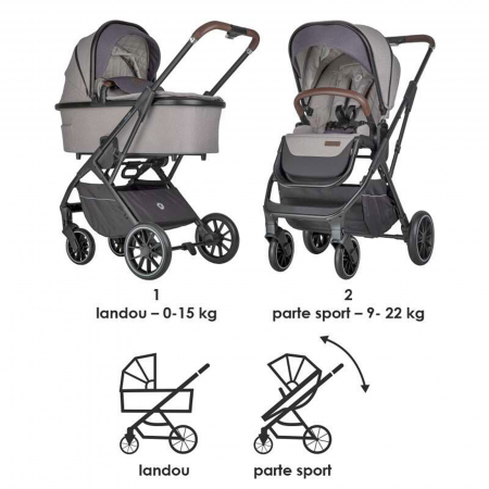 Carucior modular 2in1 COCCOLLE Silene Urban Grey [1]