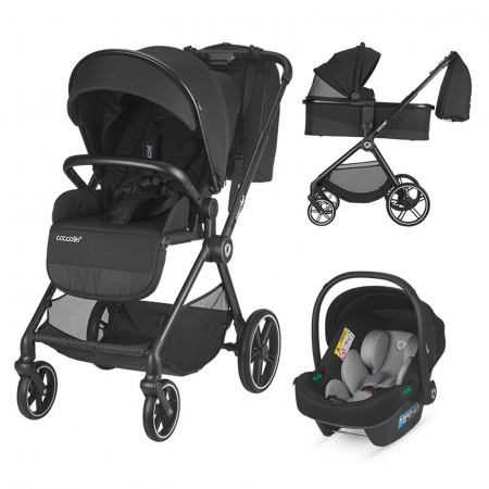 CARUCIOARE  3 IN 1 - Carucior modular 3in1 COCCOLLE Lissia Anthracite+Scoica auto iSize COCCOLLE Knox Greystone
