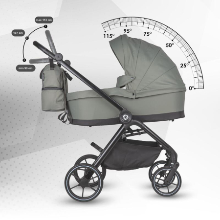 Carucior modular 4in1 COCCOLLE Serry cu scoica auto iSize COCCOLLE Knox Black si baza isofix iSize COCCOLLE Knox [8]