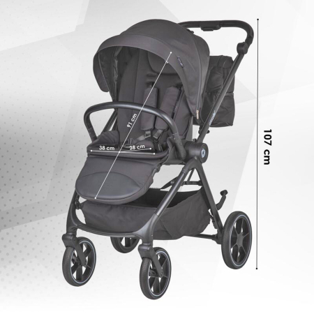 Carucior modular 4in1 COCCOLLE Serry cu scoica auto iSize COCCOLLE Knox Black si baza isofix iSize COCCOLLE Knox [4]