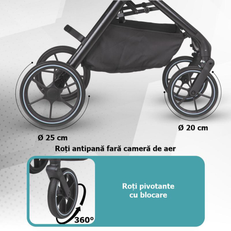 Carucior modular 4in1 COCCOLLE Serry cu scoica auto iSize COCCOLLE Knox Black si baza isofix iSize COCCOLLE Knox [17]