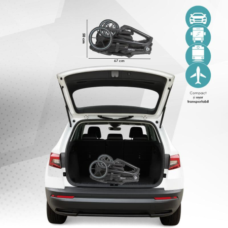 Carucior modular 4in1 Coccolle Serry Jet black cu Scoica auto iSize Coccolle Knox Black si Baza isofix iSize Coccolle Knox [17]