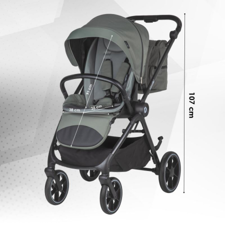 Carucior modular 4in1 Coccolle Serry Moss green cu Scoica auto iSize Coccolle Knox Black si Baza isofix iSize Coccolle Knox [4]