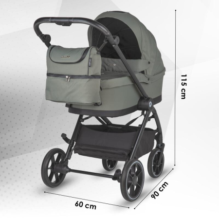 Carucior modular 4in1 Coccolle Serry Moss green cu Scoica auto iSize Coccolle Knox Black si Baza isofix iSize Coccolle Knox [6]