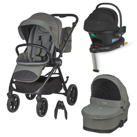 Import - Carucior modular 4in1 Coccolle Serry Moss green cu Scoica auto iSize Coccolle Knox Black si Baza isofix iSize Coccolle Knox
