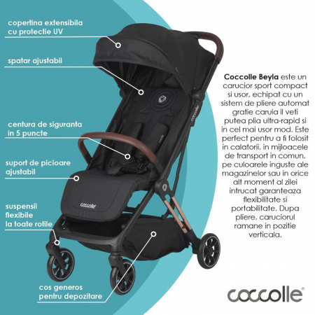 Carucior sport cu pliere automata COCCOLLE Beyla Gold LE [8]