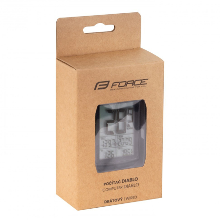Ciclocomputer FORCE Diablo 11F cu fir, negru [2]