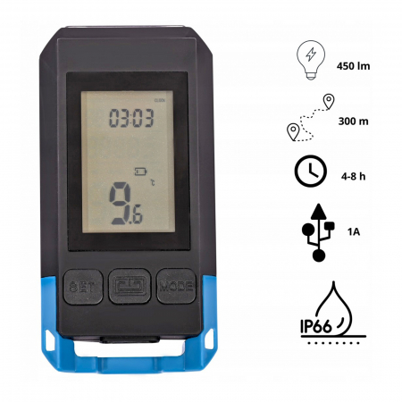 Ciclocomputer si lumina fata FIVESTARS Compu Light CBL-100 [2]