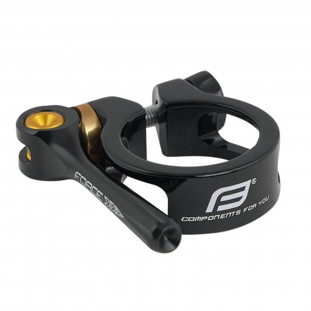 ACCESORII/COMPONENTE - Colier tija sa FORCE 31.8 mm, strangere rapida, aluminiu, negru