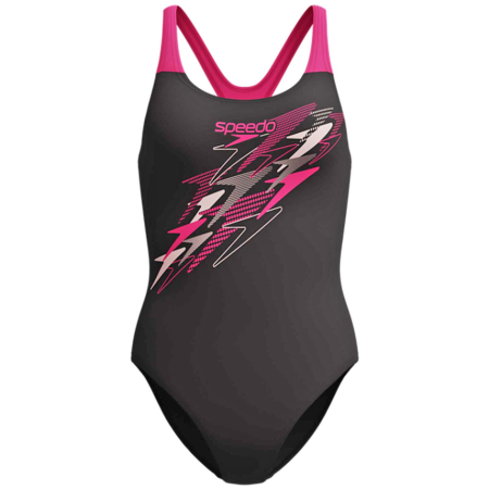 ARTICOLE INOT - Costum inot femei SPEEDO Medley Logo Medalist Endurance+, rezistent la clor, negru/roz