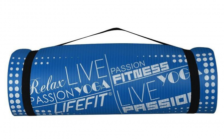 Covoras yoga LIFEFIT Exclusive Plus 180x60x1.5 cm, albastru [2]