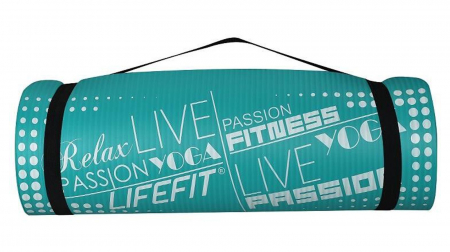 Covoras yoga LIFEFIT Exclusive Plus 180x60x1.5 cm, turcoaz [2]
