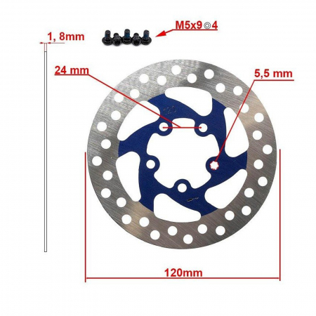 Disc frana FIVESTARS eWheels, 120 mm/5 suruburi [2]