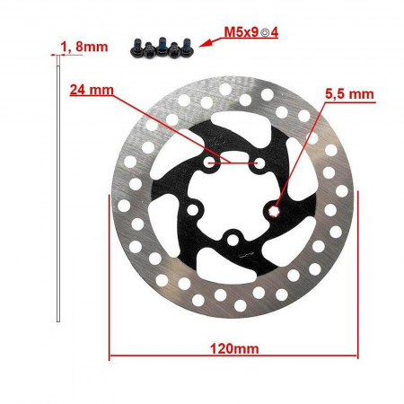 Disc frana FIVESTARS eWheels, 120 mm/5 suruburi [1]