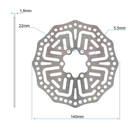 Disc frana FIVESTARS EWD004, 140 mm, pentru trotineta KUKIRIN G2 Pro, argintiu [2]