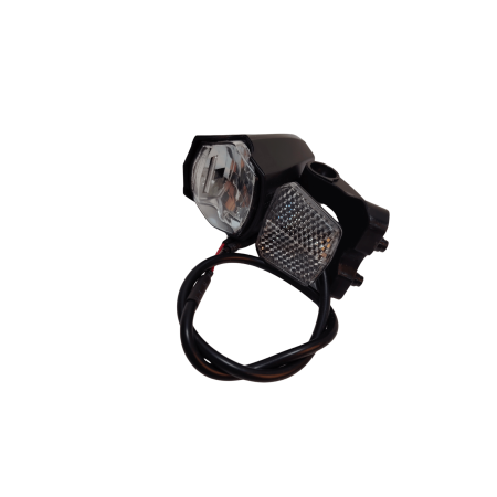 LUMINI - Far fata LED Jing Yi JY-7060 30 Lux logo Prophete, 6V e-bike, cu suport Suntour F.CR8V, Negru