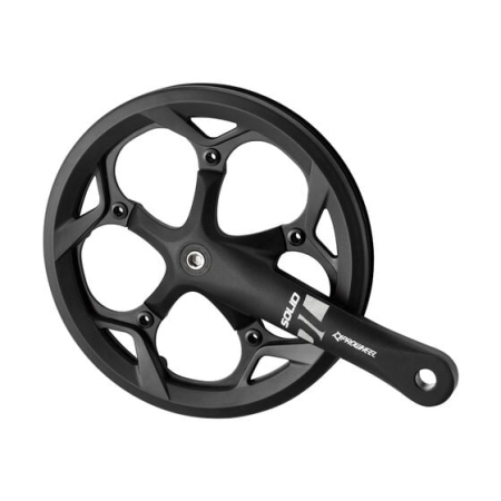 Piese de bicicleta - Foaie angrenaj Solid 252PP 3, 3/32, 52T, 170 mm, cu aparatoare dubla din plastic, fara logo, negru satin