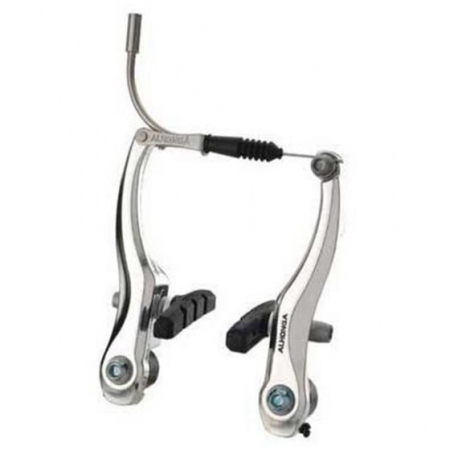 Piese de bicicleta - Frana spate HJ-805AD, 110x60mmx135 grade, Vbrake, argintiu