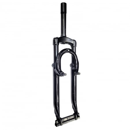 Furca bicicleta 24" DHS MD-711X, suspensie pe arc, cursa 50 mm, gat 1 1/8", prindere frane V-Brake, negru lucios [1]