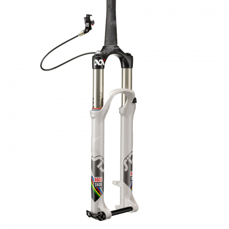 FURCI - Furca 26" ROCKSHOX Sid XX WC D-Air, X-Remote, gat 1 1/8", suspensie pe aer, cursa 100 mm, prindere frane disc, alba