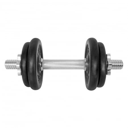 GANTERE - Gantera 10 kg LIFEFIT, set 4 discuri, negru/argintiu