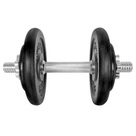 GANTERE - Gantera 15 kg LIFEFIT, set 4 discuri, negru/argintiu