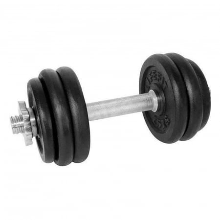 GANTERE - Gantera 15 kg LIFEFIT, set 6 discuri, negru/argintiu