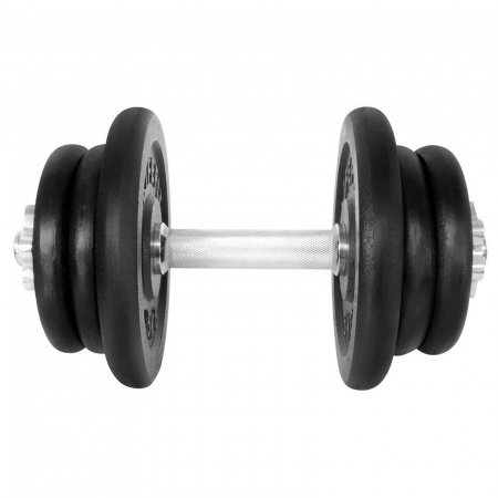 GANTERE - Gantera 22 kg LIFEFIT, set 6 discuri, negru/argintiu