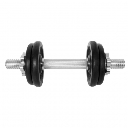 GANTERE - Gantera 7 kg LIFEFIT, set 4 discuri, negru/argintiu