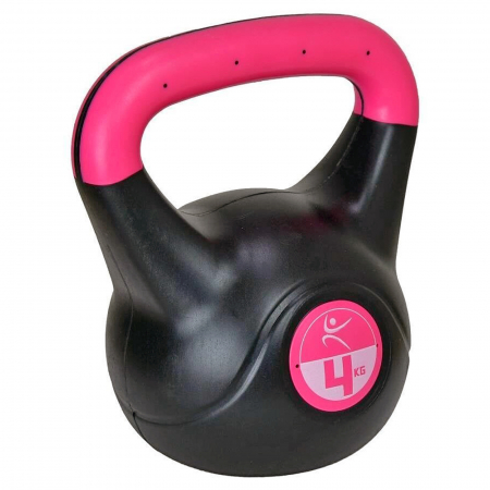 Kettlebell vinyl LIFEFIT 4 kg, negru/roz [1]