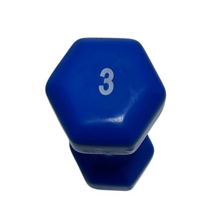 FITNESS - Gantera Vinil Aerobic - 3 Kg, Albastru