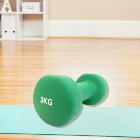 Gantera vinyl 3 kg LIFEFIT, verde [1]