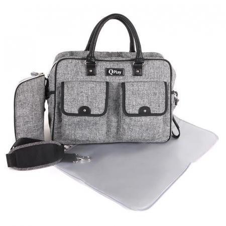 Geanta mamici Qplay Sylvie Gri [2]
